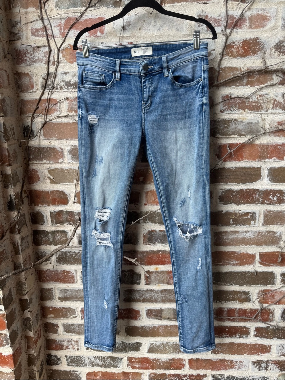 BKE Payton Mid-Rise Skinny Distressed Jeans 26x31.5
